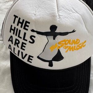 NWT Dalix The Sound of Music The Hills are Alive white and black baseball Cap